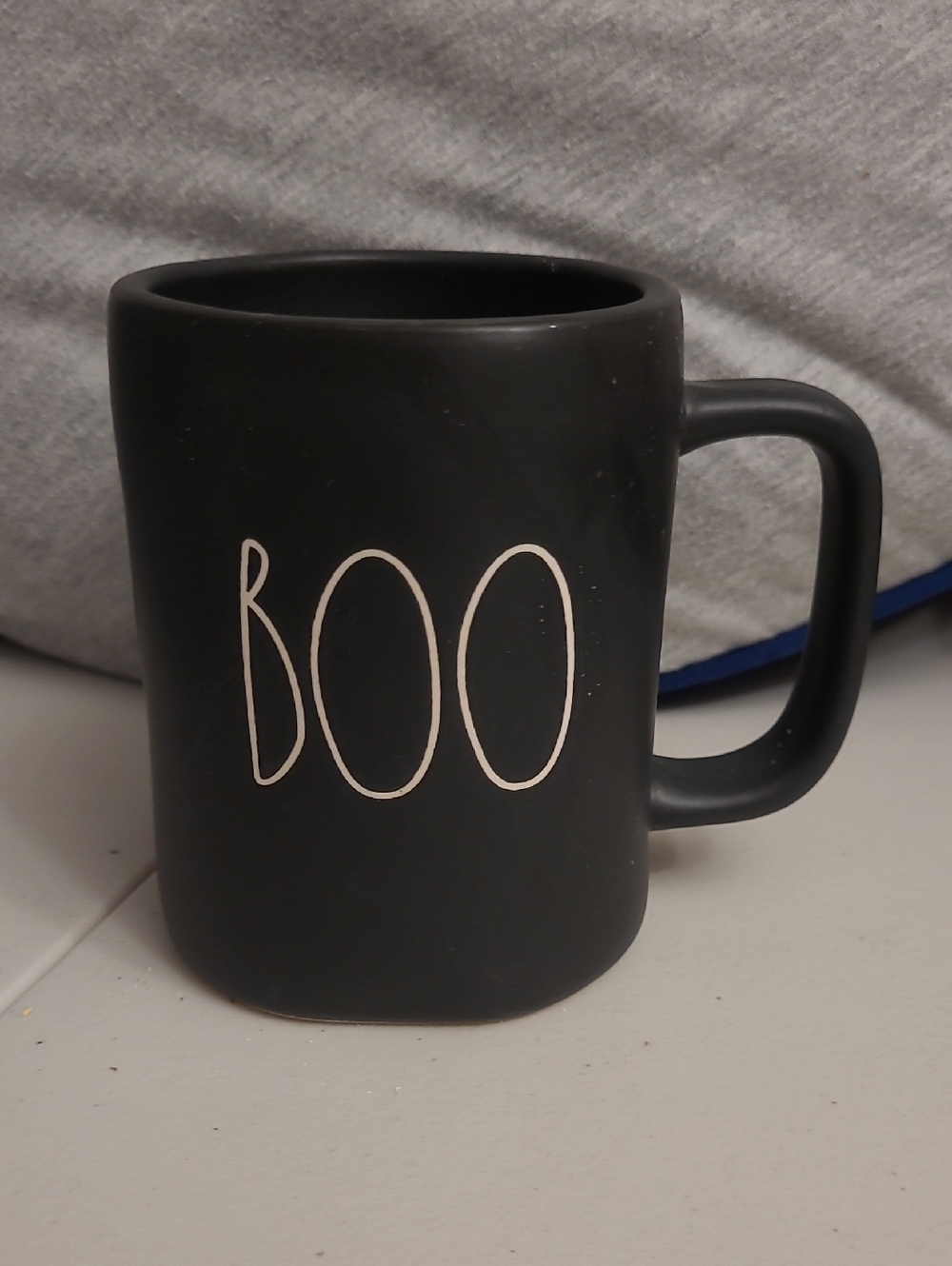 Matte Black BOO Rae Dunn Mug Halloween Spooky